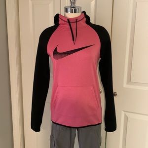 Nike Therma-Fit Pink and Black Hoodie - Size XS
